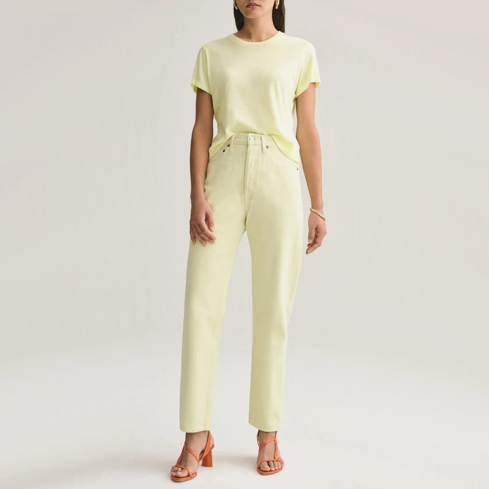 NWT Agolde 90s mid rise loose fit jeans limoncello - Picture 2 of 11